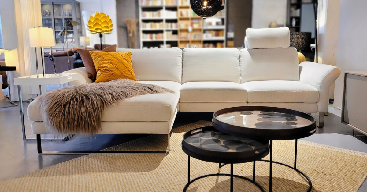 Sofa Madison corner sofa with relax function Lebensart Berlin